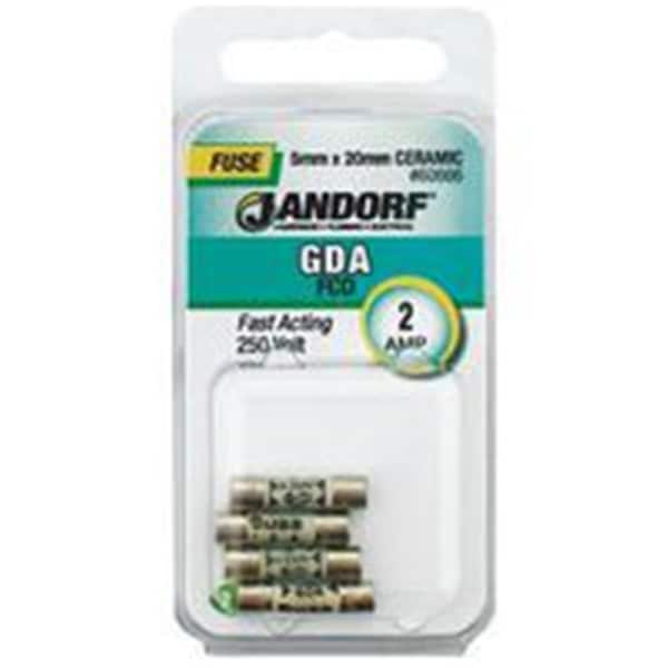 Jandorf Ceramic Fuse, GDA Series, Fast-Acting, 2A, 250V AC 3398278 - main